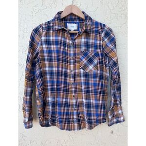 Plaid Button Up Womens S Cozy Casual Flannel Cottage Cabincore Mountain Mama